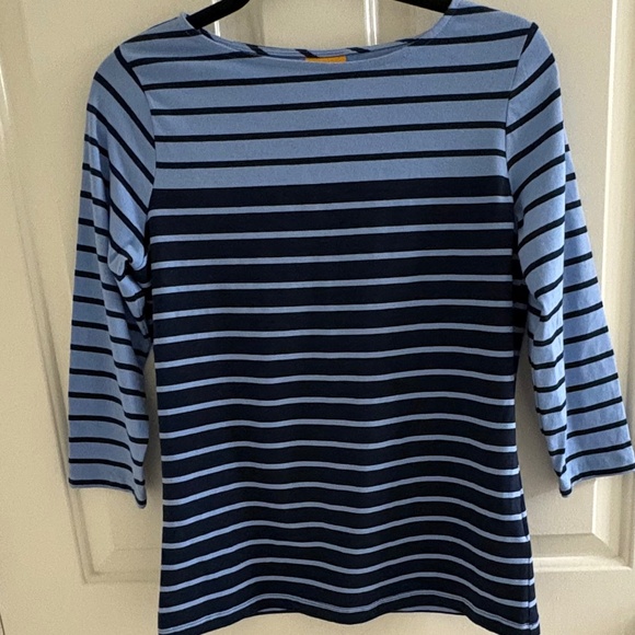 Stripe 3/4 Sleeve Top | Navy & Sky Blue – Size Small - Picture 4 of 4